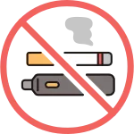 No Smoking Mark Cigarettes And Electronic Cigarettes SVG Icon
